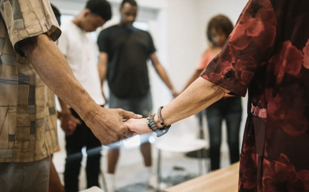 Group praying together